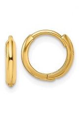 remarkable gold polished  childrens huggie earrings